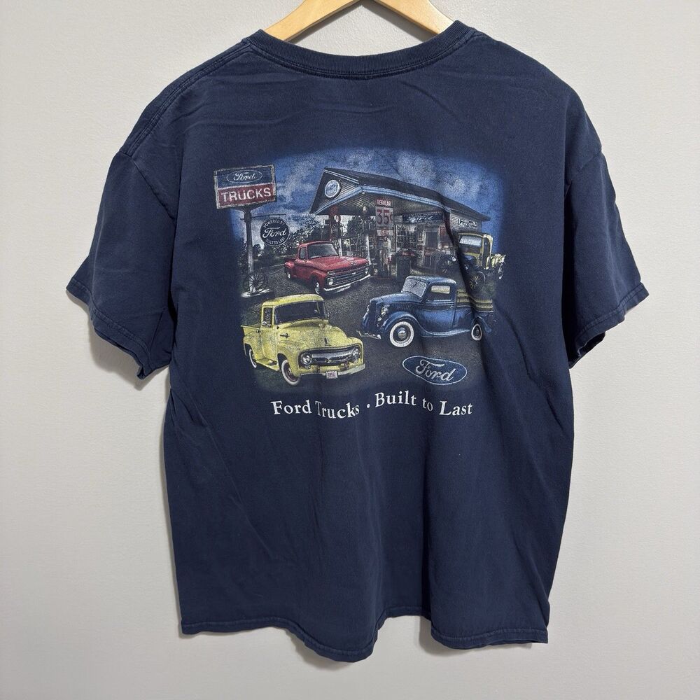 Vintage Ford T Shirt 100 Year Anniversary Navy Blue Made In USA Size Large